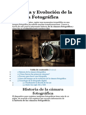 historia de la cámara fotográfica hasta la actualidad