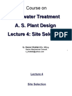 Wastewater Treatment Plant Design-Lecture 4 - Site Selection