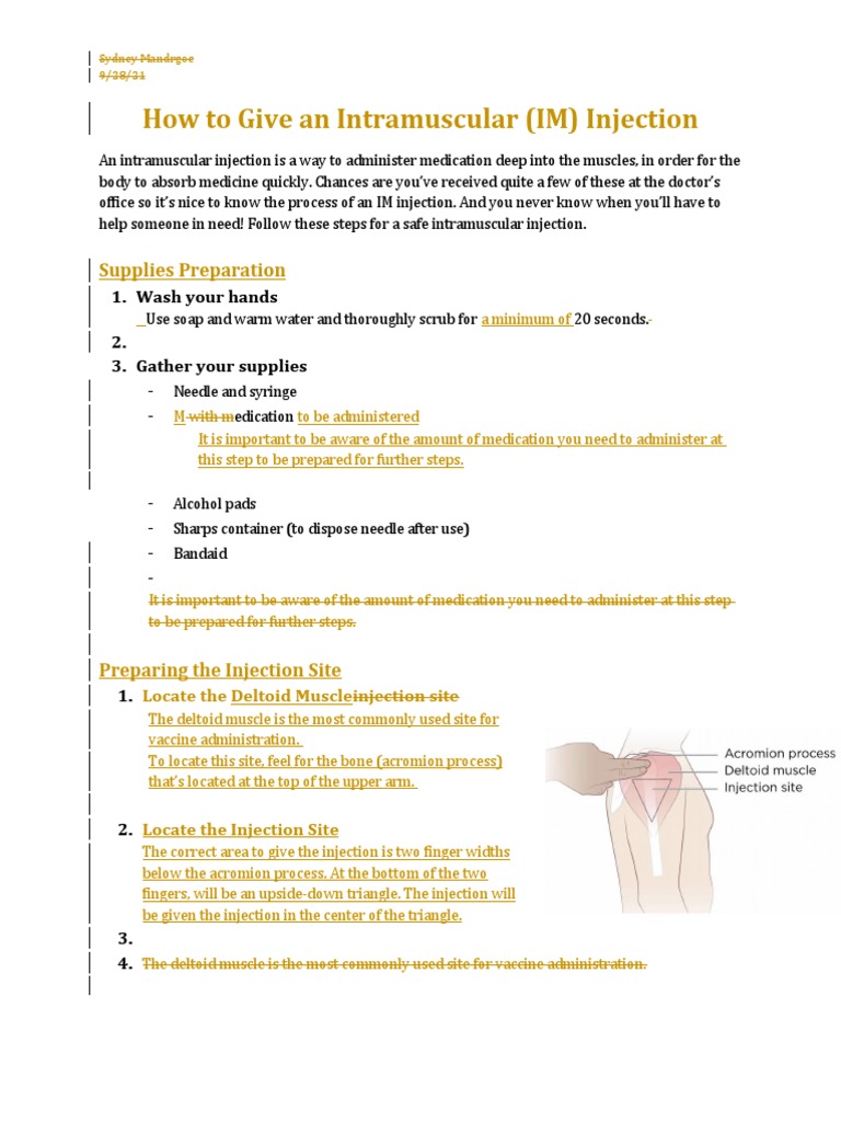 How To Give An Im Injection Portfolio Track Changes | PDF | Injection ...