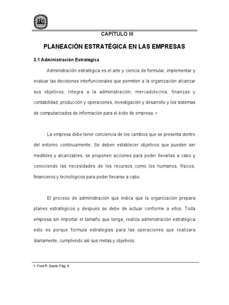 Planeación Estratégica en Empresas | PDF | Crecimiento personal y ...