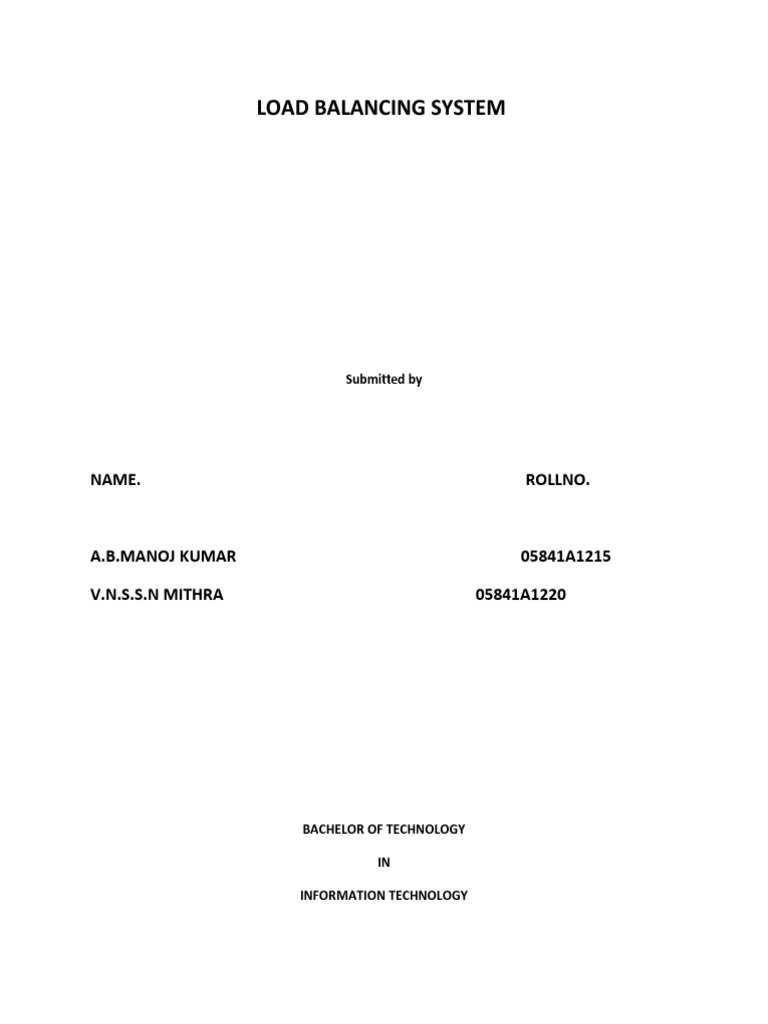Load Balancing System Project Report | PDF