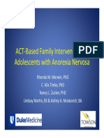 ACT-Based Family Intervention For Adolescents With Anorexia Nervosa