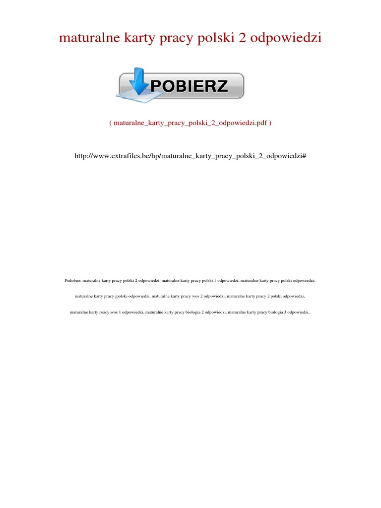 Maturalne Karty Pracy Historia 2 Pdf