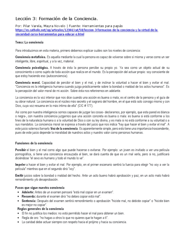Formación de la Conciencia Moral | PDF | Moralidad | Mal