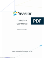 TA410/810 User Manual: Yeastar Information Technology Co. LTD