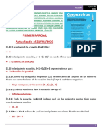 Guía de examen de álgebra con soluciones a ecuaciones