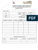 Planilla Inscripcion Futbol Sala