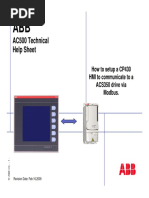 AC500 Technical Help Sheet: How To Setup A CP430 HMI To Communicate To A ACS350 Drive Via Modbus