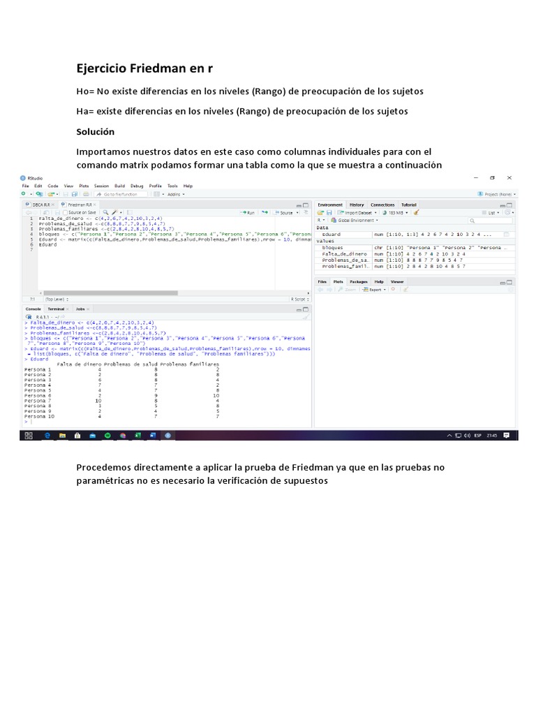 Análisis de la Prueba de Friedman en R | PDF | Métodos y materiales de ...