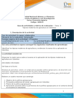 Guia de Actividades y Rúbrica de Evaluación - Unidad 3 - Tarea 3 - Tópicos Modernos de Agricultura en Colombia