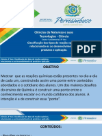 Classificação Dos Tipos de Reações Químicas, Relacionando-As Ao Desenvolvimento de Produtos e Aplicação