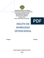 Delito de Homicidio Intencional