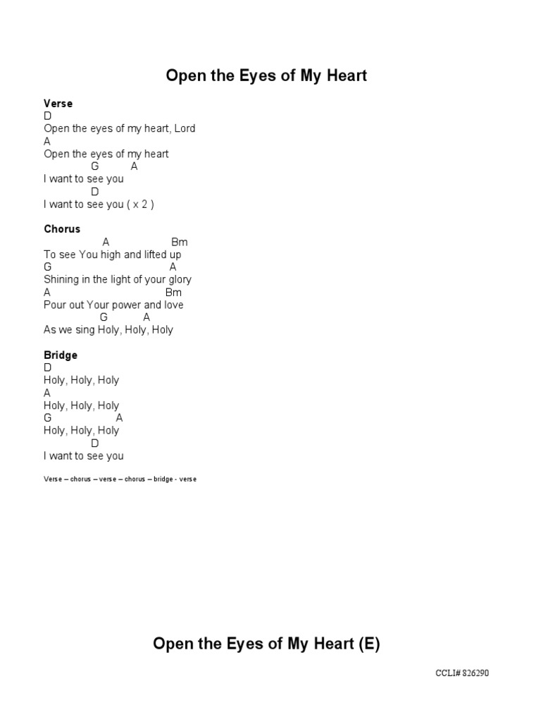 Open The Eyes of My Heart PDF