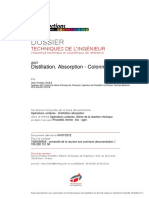 Distillation. Absorption - Colonnes Pilotes