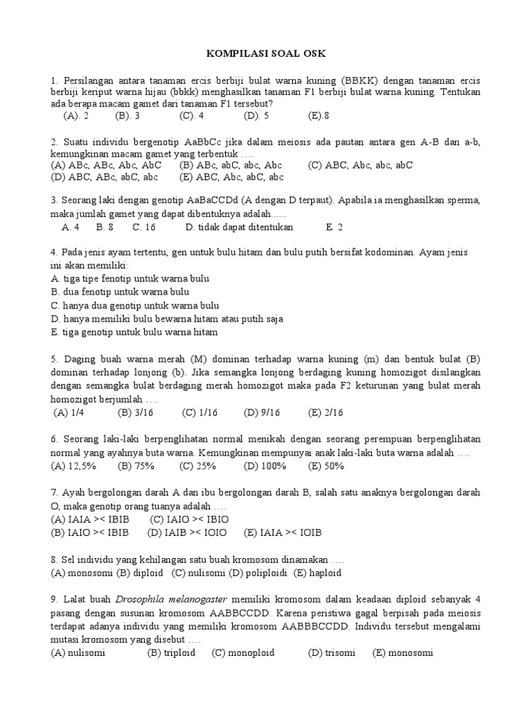 Soal Genetika dan Siklus Sel | PDF
