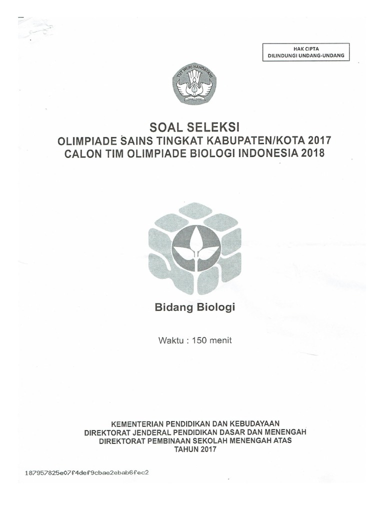 Soal OSK SMA Biologi 2017 (WWW - Defantri.com) | PDF