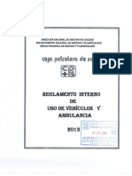 Reglamento Interno Uso Vehículos y Ambulancia CPS 2013