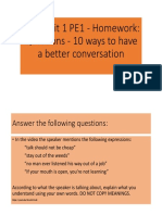 10 Ways to Have a Better Conversation - Homework Questions