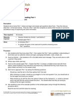 Preliminary For Schools Reading Part 1 Activity - Notes For Teachers