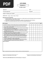 Rating Sheet Proficient Teacher