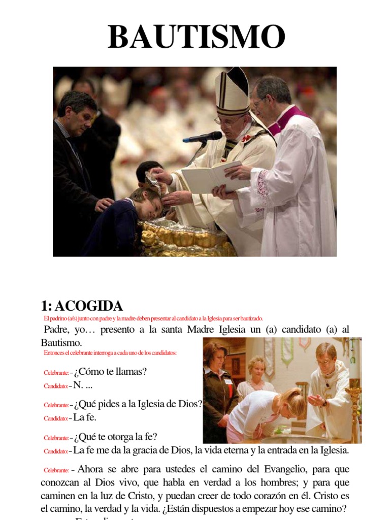 Proceso de Bautismo en la Iglesia | PDF | Bautismo | Cristo (título)