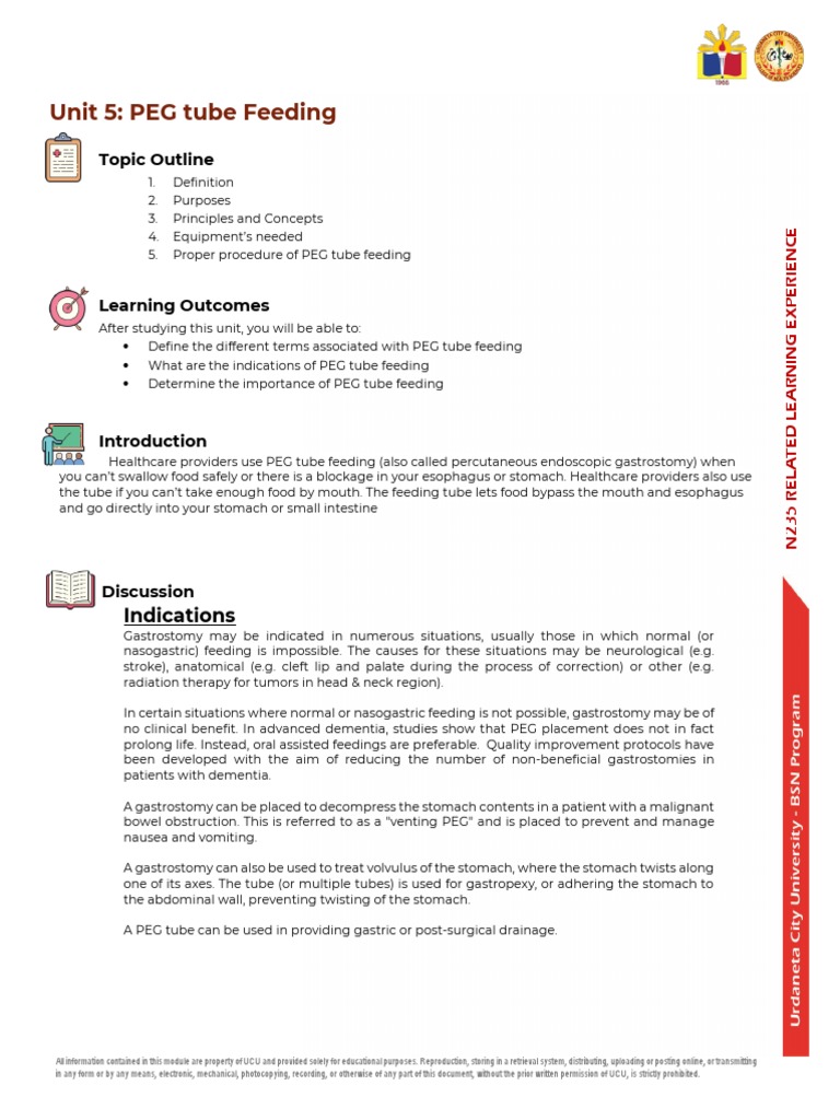 Study Guide Peg Tube | PDF | Clinical Medicine | Medical Specialties