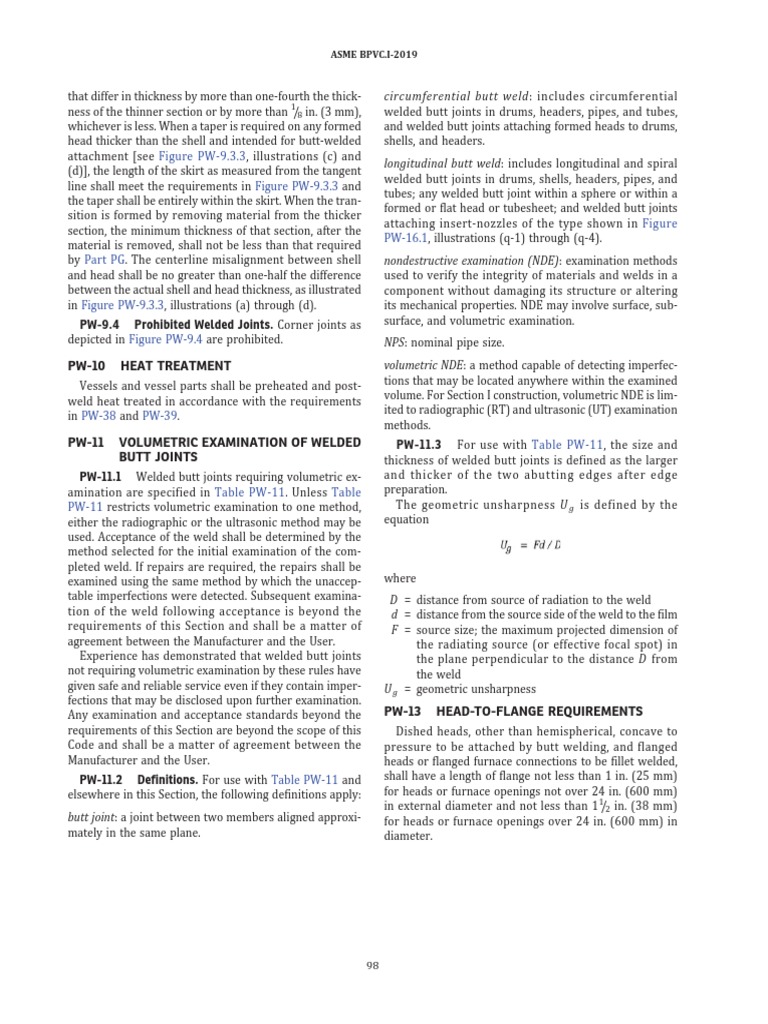 PW11 Volumetric Examination of Welded Butt Joints PDF