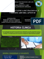 de Historia Clinica Ocupacional Y CERTIFICADO DE LA APTITUD