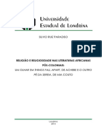 Religião e religiosidade nas literaturas africanas pós-coloniais