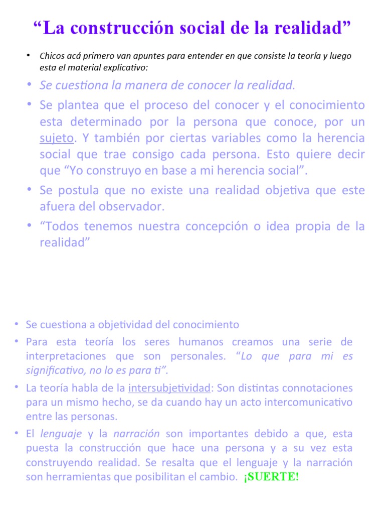 Construcción social de la realidad | PDF | Conocimiento | Realidad