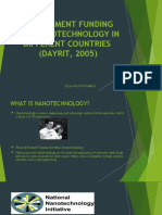 Government Funding For Nanotechnology in Different Countries (DAYRIT, 2005)