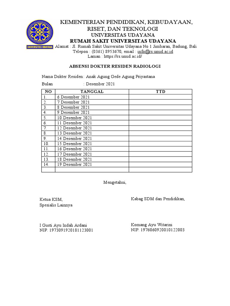 Format Absen | PDF