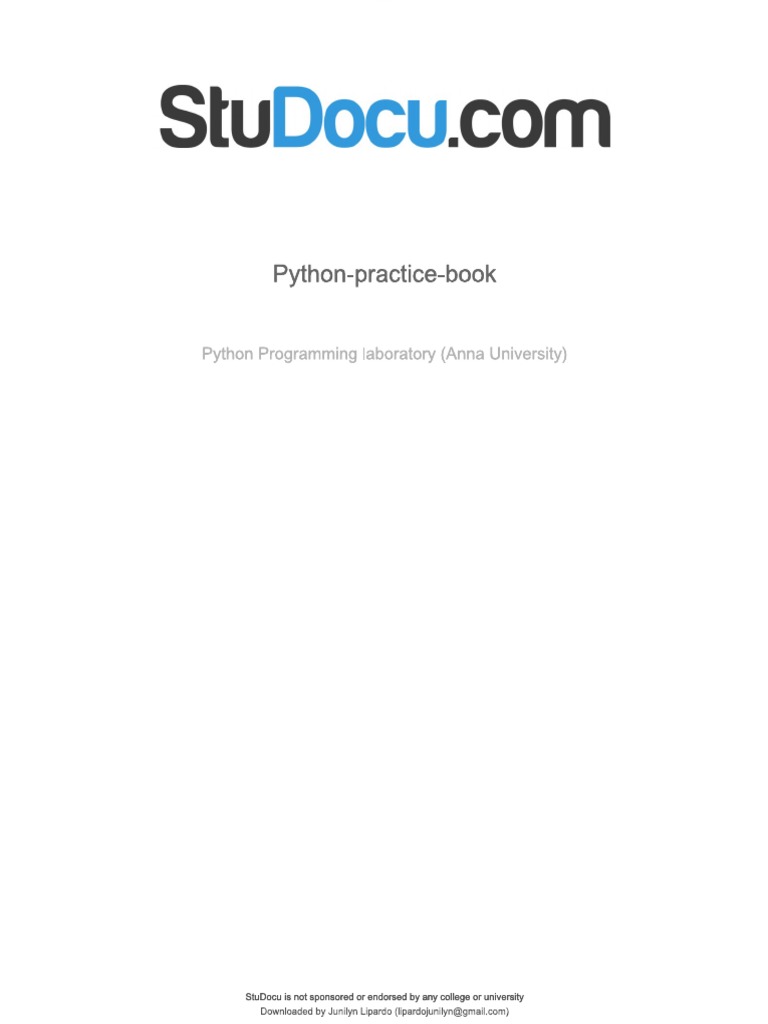 Python Practice Book | PDF