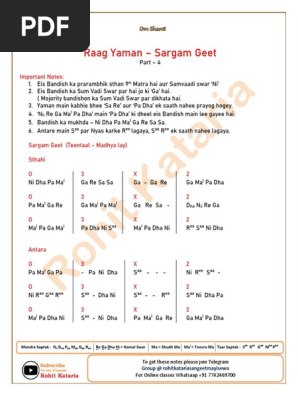 4 Sargam Geet Pdf Pitch Music Musical Compositions