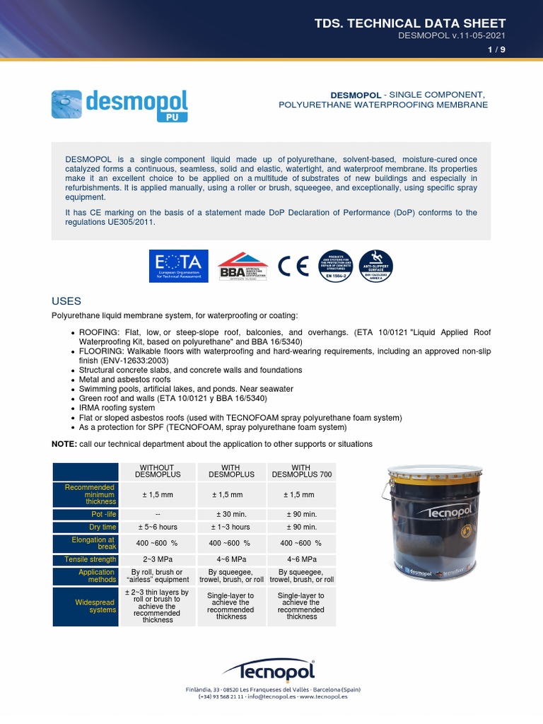 Tds. Technical Data Sheet Tds. Technical Data Sheet Polyurethane