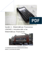 Sesión 1 - Matemáticas Financieras