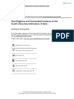 Due Diligence and Overlooked Evidence in the South China Sea Arbitration A Note