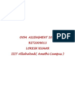 Object Oriented Methodology Assingment