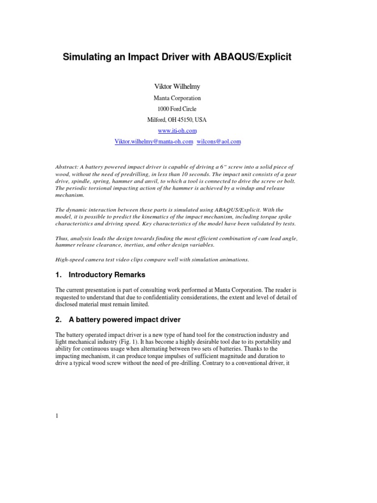 Impact Driver Simulation PDF Hammer Propeller