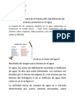 Informe (Resumen) de La Práctica #9. Identificación de Aniones Presentes en El Agua