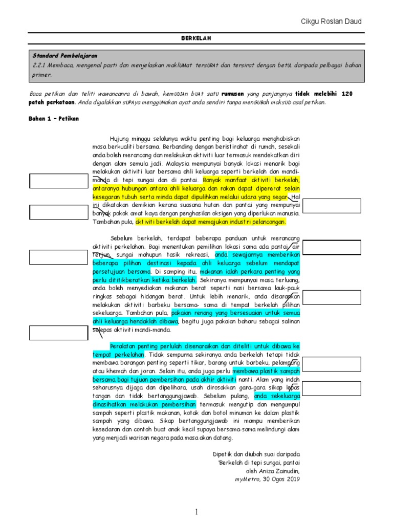Latihan Rumusan Berkelah Pdf