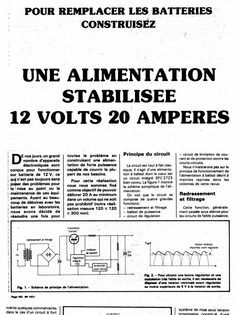 Alimentation Stabilisée, PDF, Transformateur électrique