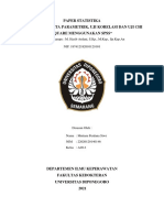 Mutiara Perdana Siwi - 220201020140146 - A20.2 - Paper Latihan Uji Data Parametrik, Uji Korelasi Dan Uji Chi Square Menggunakan SPSS