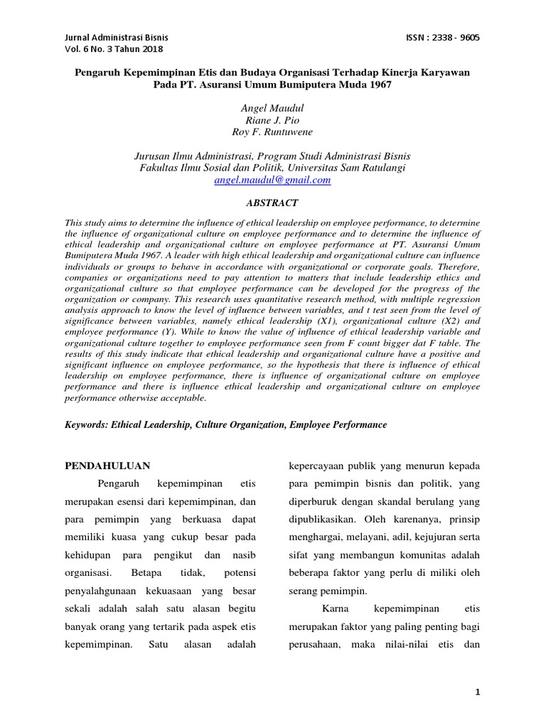 Ethical Leadership & Culture Impact on Employee Performance | PDF ...