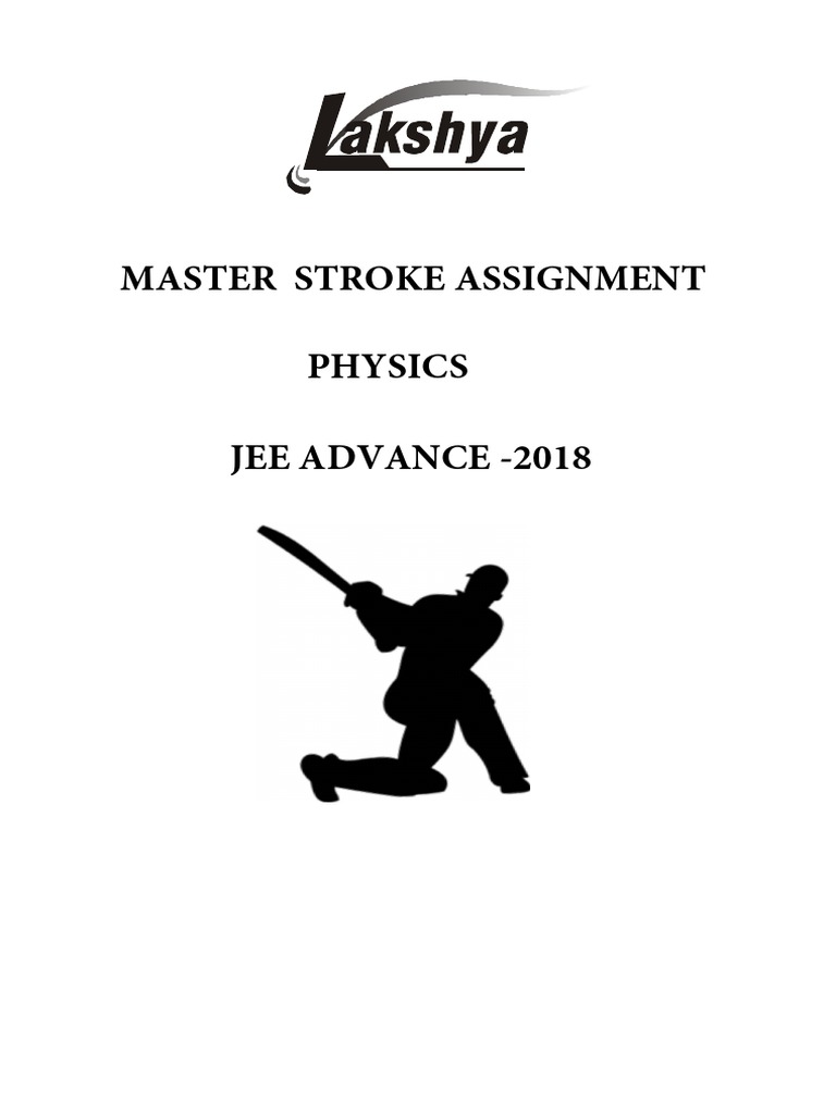 Master Stroke Assgnment Physics PDF Velocity Acceleration