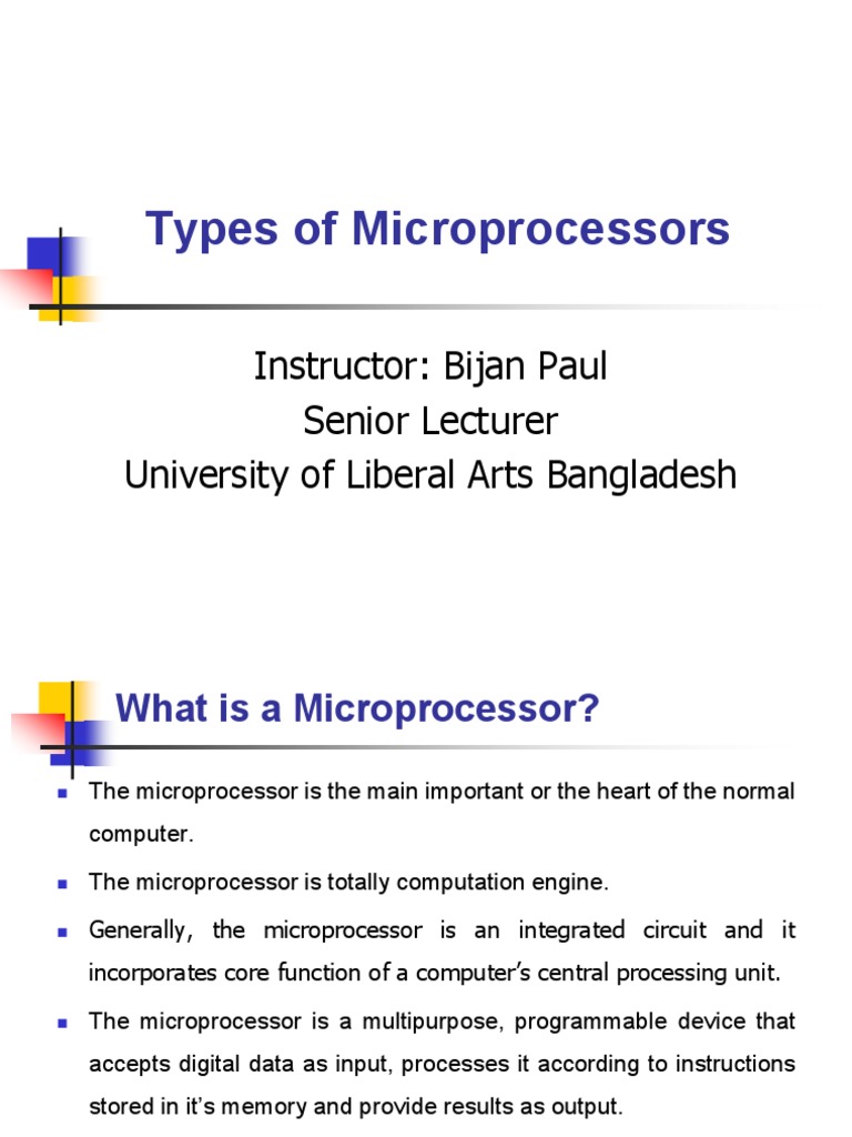 Overview of Microprocessor Types | PDF | Central Processing Unit ...