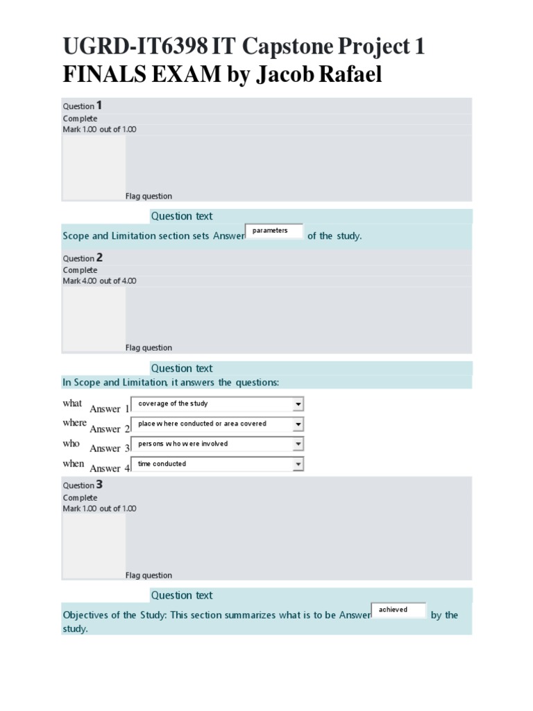 UGRD-IT6398 Capstone Exam Overview | PDF | Validity (Statistics) | Test ...