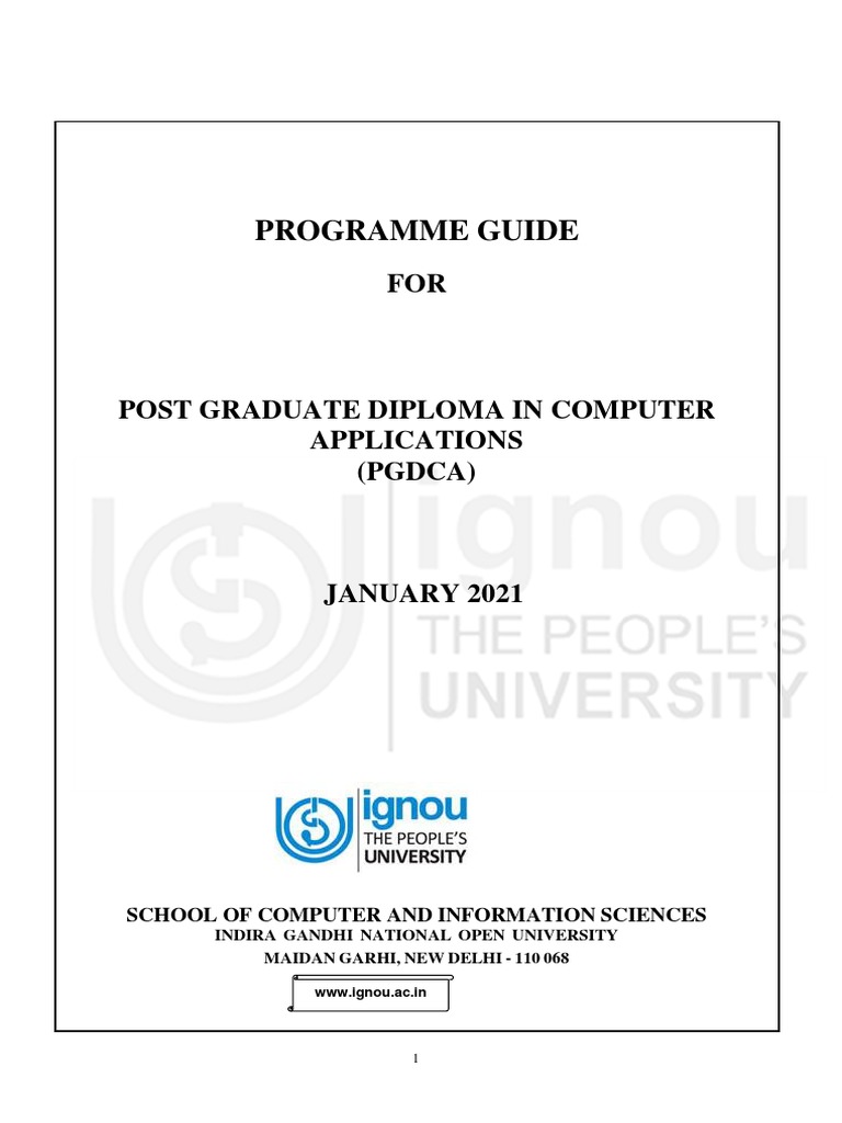 PGDCA - New Programme Guide Jan-2021. | PDF | Pointer (Computer ...