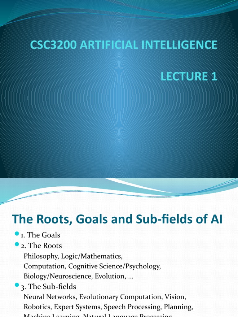 CSC3200 Lecture 1 | PDF | Artificial Intelligence | Intelligence (AI ...