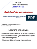Lecture 03 AV-336 Radiation Pattern of An Antenna
